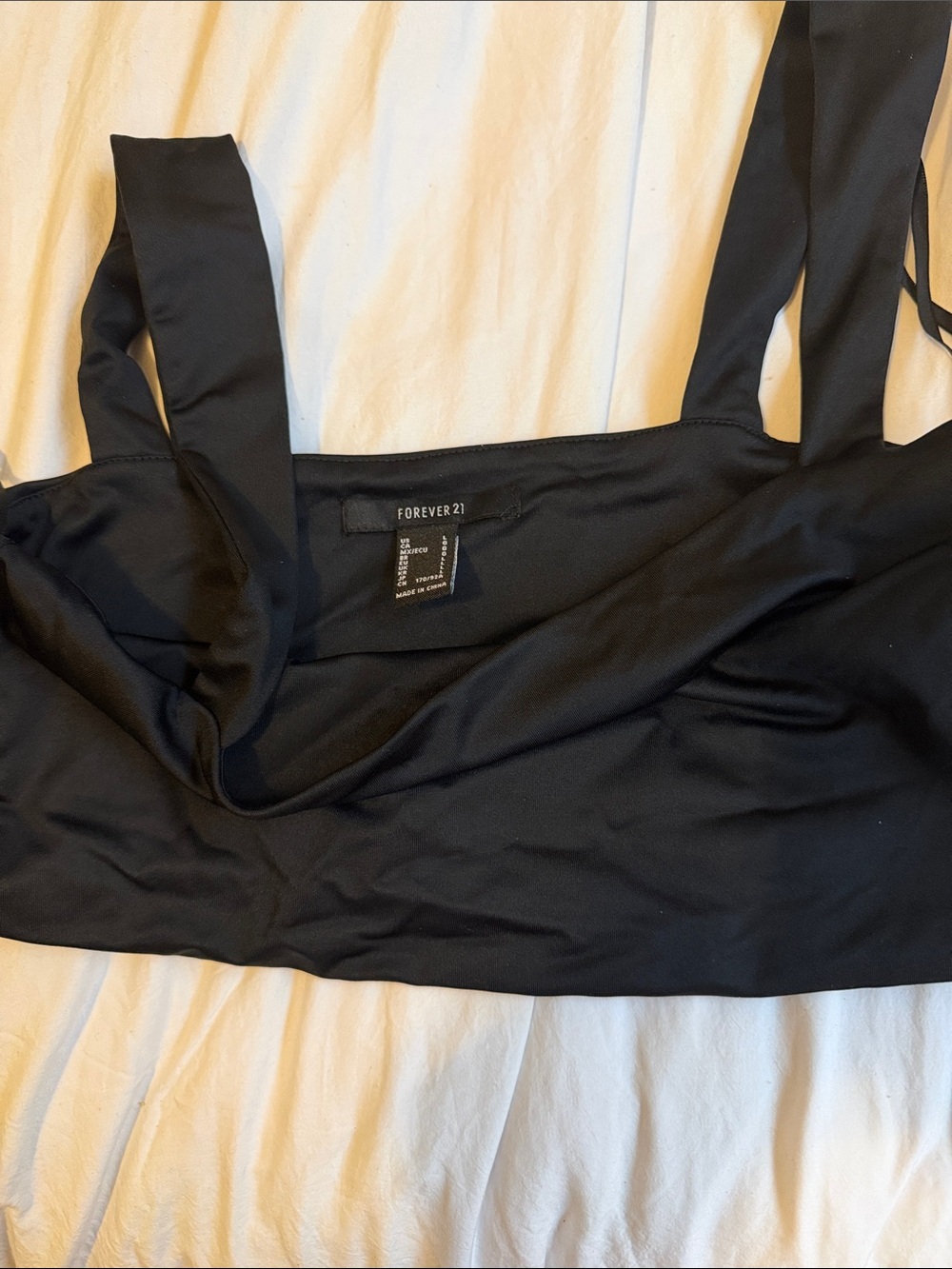 Forever 21 Black Wide-Strap Crop Top